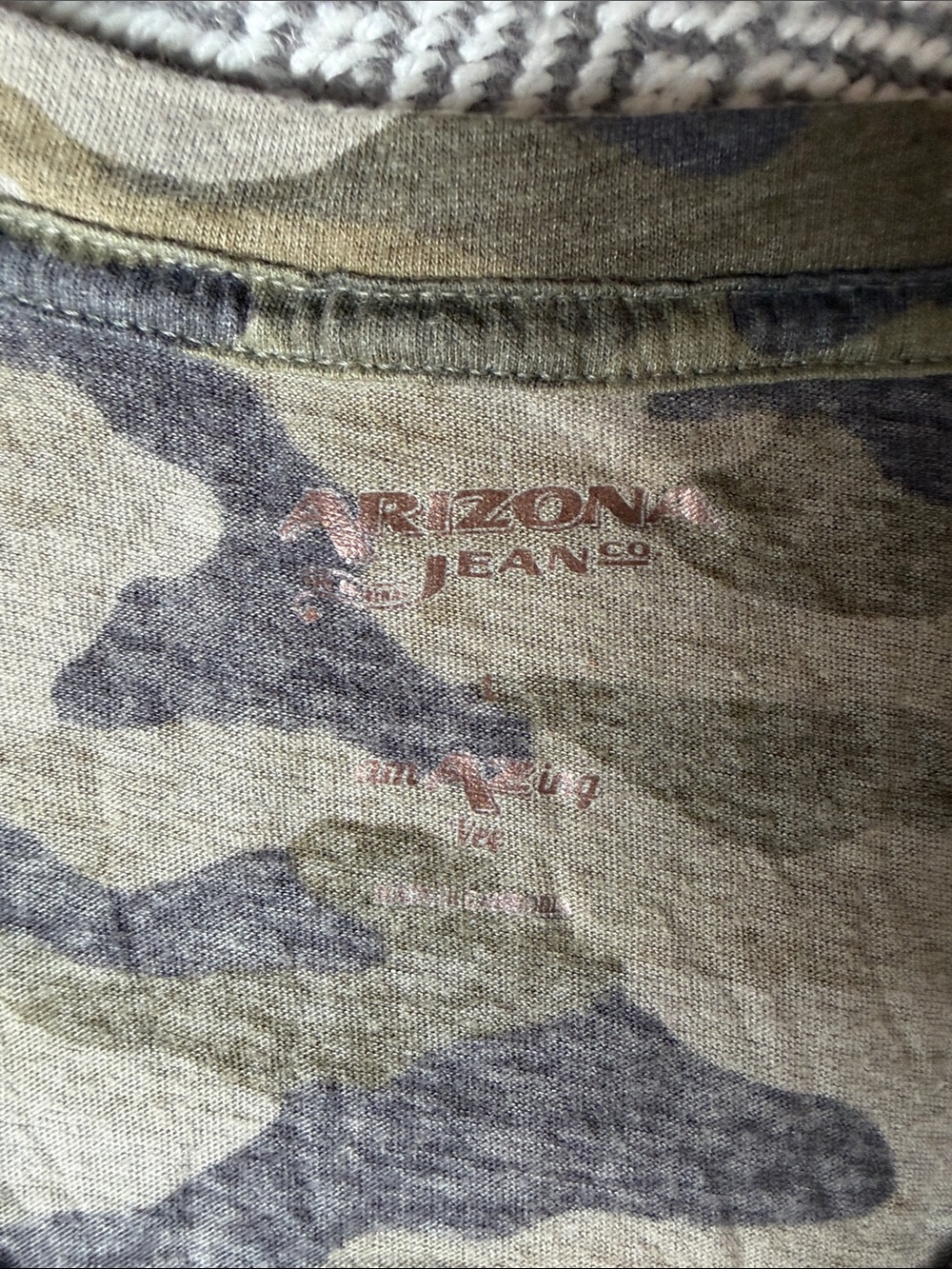 Arizona Jean Company Camo V-Neck Short Sleeve Tee - Olive, Khaki, Black - Picture 4 of 9
